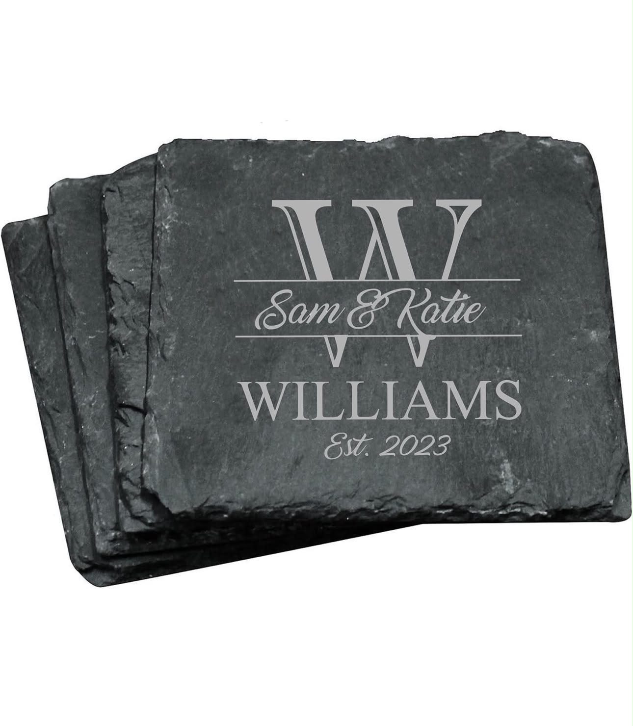 4 Pack Square Slate Drink Coasters
