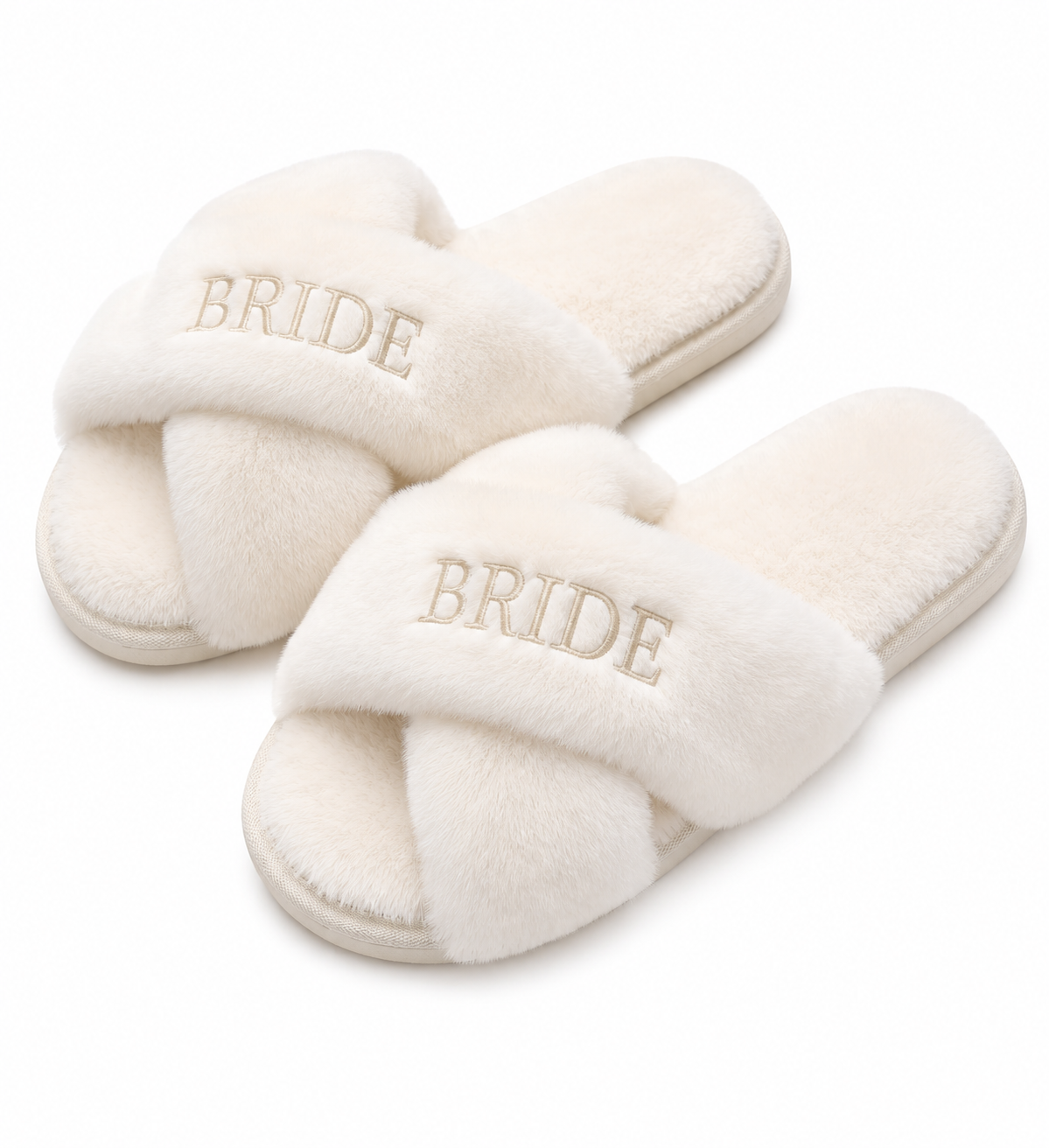 Bride Fluffy Slippers (White)