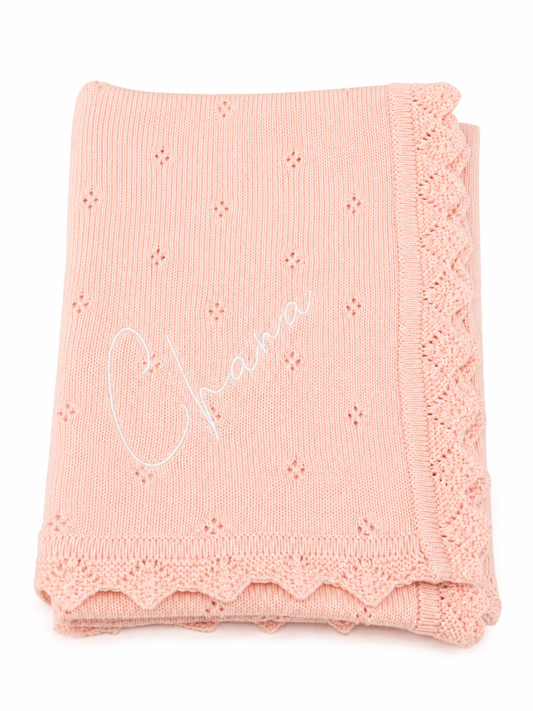 100% Cotton Knitted Blanket for Newborn Hollow Lace Crochet
