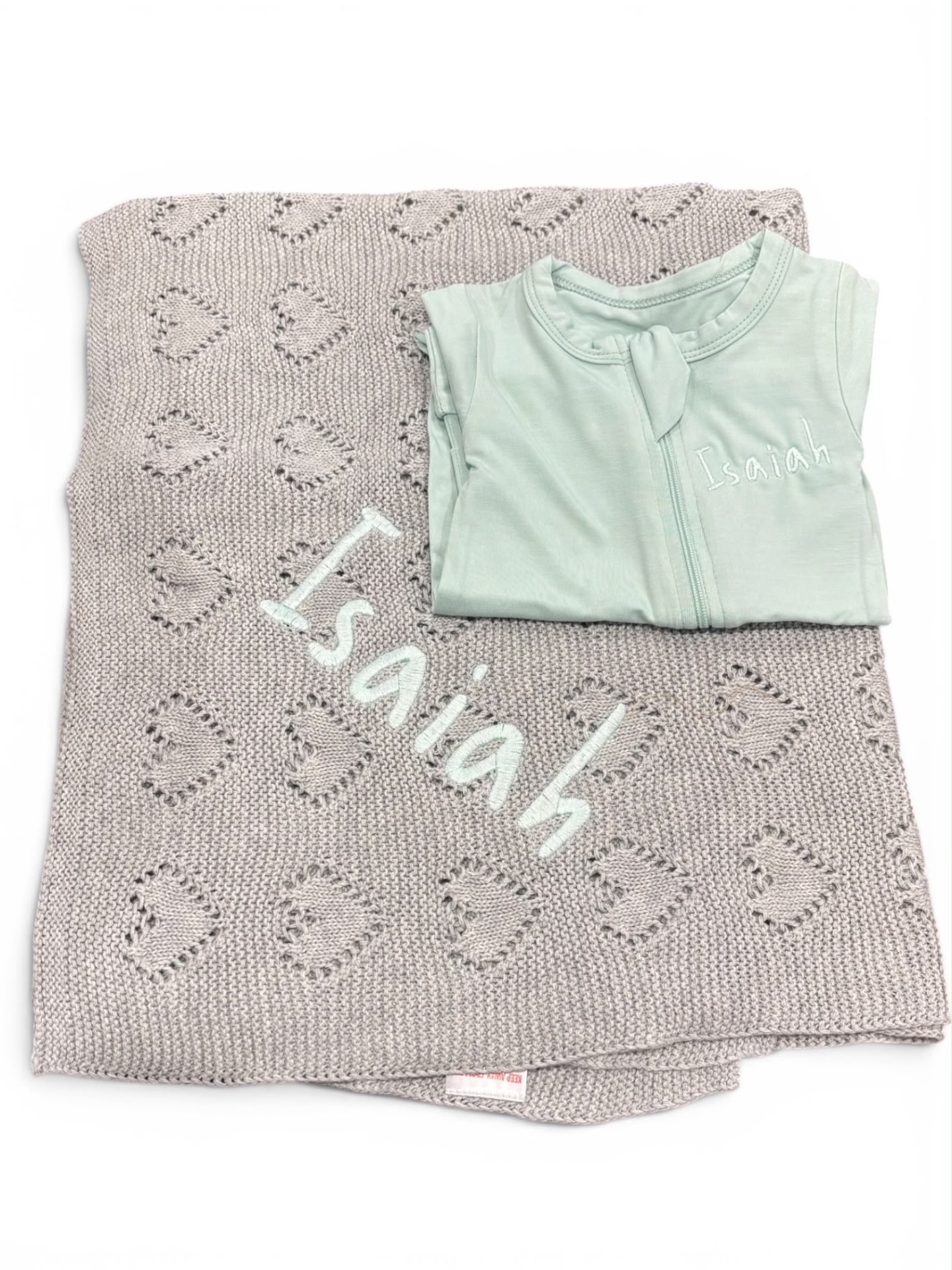 100% Cotton Knit Heart Baby Blanket