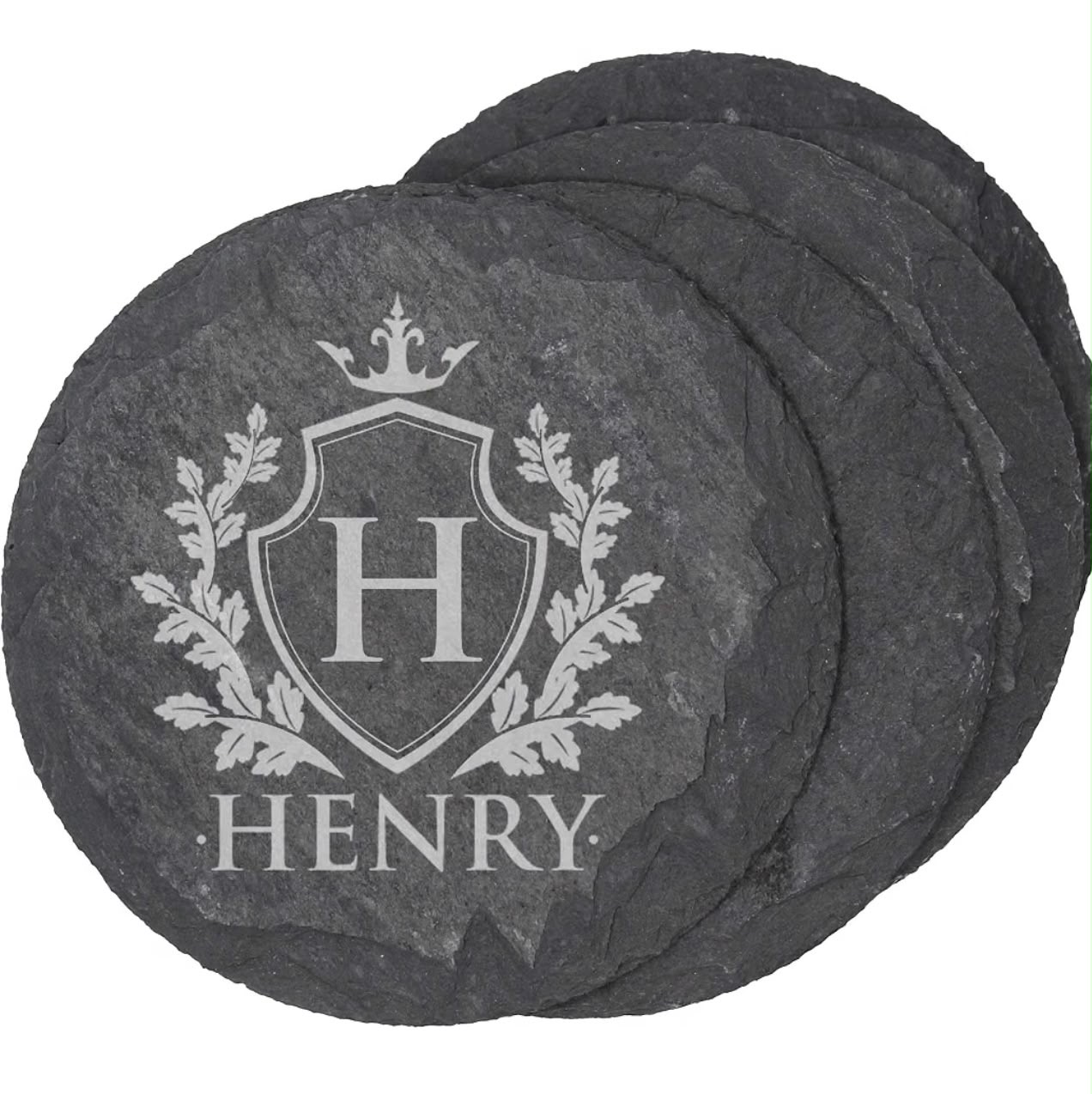 4 Pack Round Slate Drink Coasters