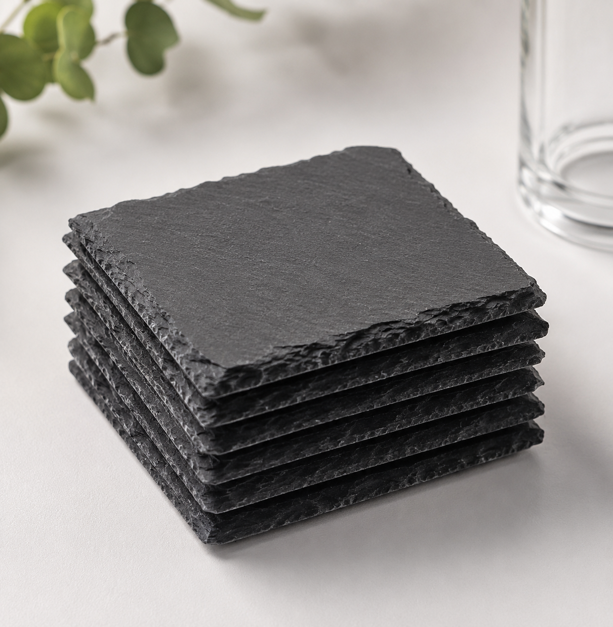 4 Pack Square Slate Drink Coasters