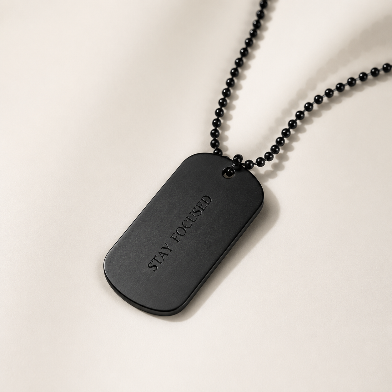 Black Stamping Metal Pendant in Default